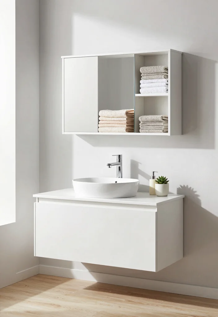 14 Bathroom Vanity With Linen Cabinet Ideas For Extra Storage - 1. Sleek Modern Design 1