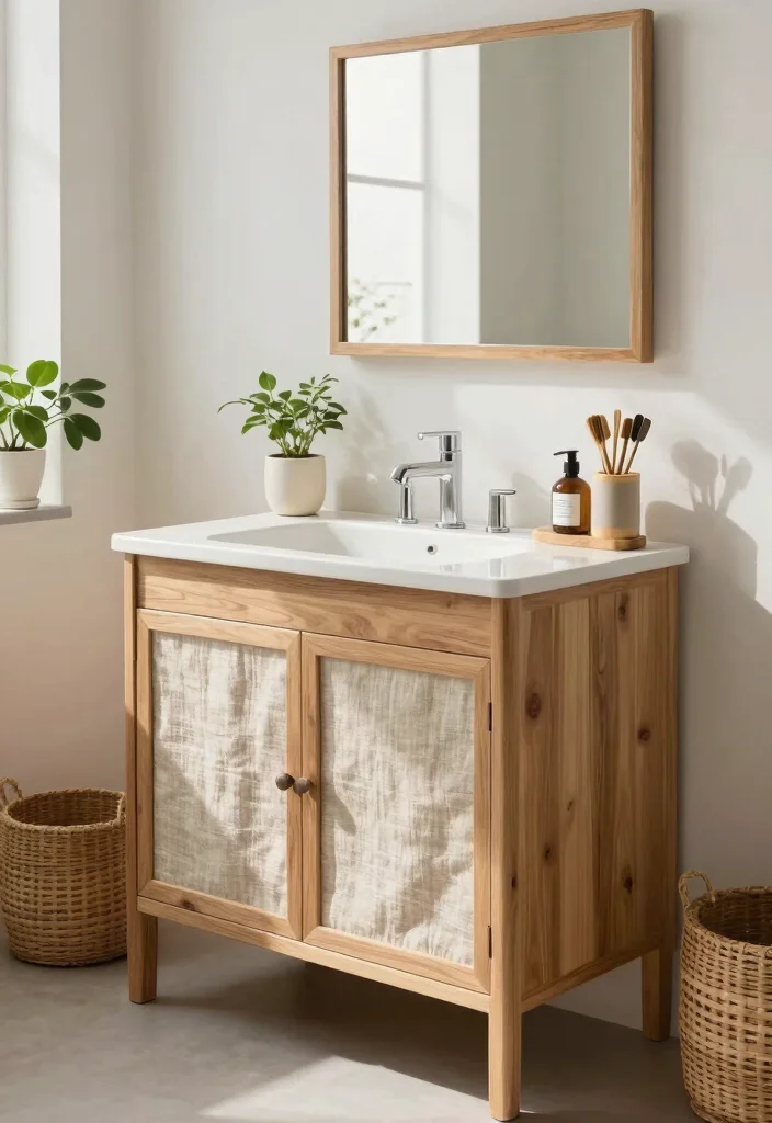 14 Bathroom Vanity With Linen Cabinet Ideas For Extra Storage - 12. Eco-Friendly Solutions 1