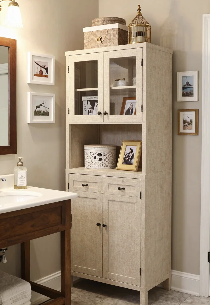 14 Bathroom Vanity With Linen Cabinet Ideas For Extra Storage - 14. Personalized Touches 1