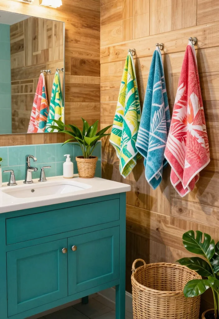 14 Blue Vanity Bathroom Ideas With Fresh Colour - 4. Teal for a Tropical Touch 1