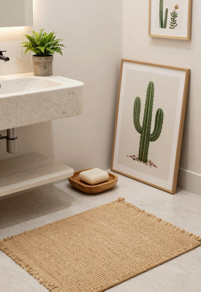 14 Desert Bathroom Decor Ideas With Earthy Style - 14. Nature-Inspired Accessories 1