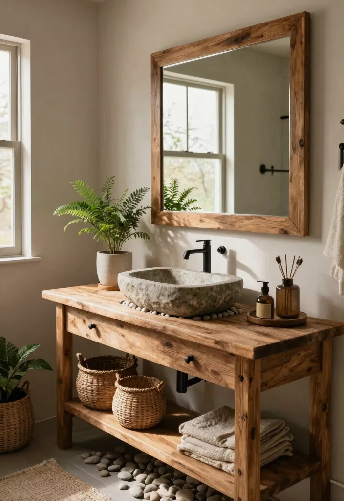 14 Desert Bathroom Decor Ideas With Earthy Style - 3. Natural Materials 1