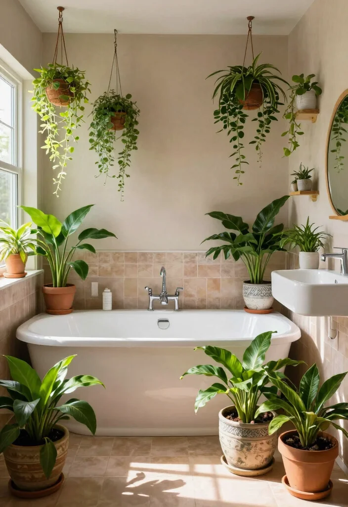 14 Desert Bathroom Decor Ideas With Earthy Style - 9. Plant Life 1