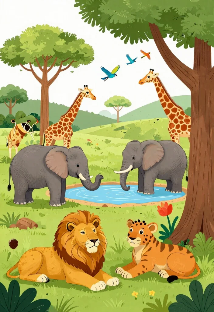 14 Fun Bathroom Coloring Page Ideas for Kids - 12. Animal Kingdom 1