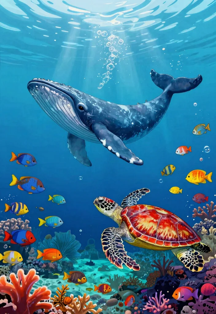 14 Fun Bathroom Coloring Page Ideas for Kids - 6. Ocean Life 1