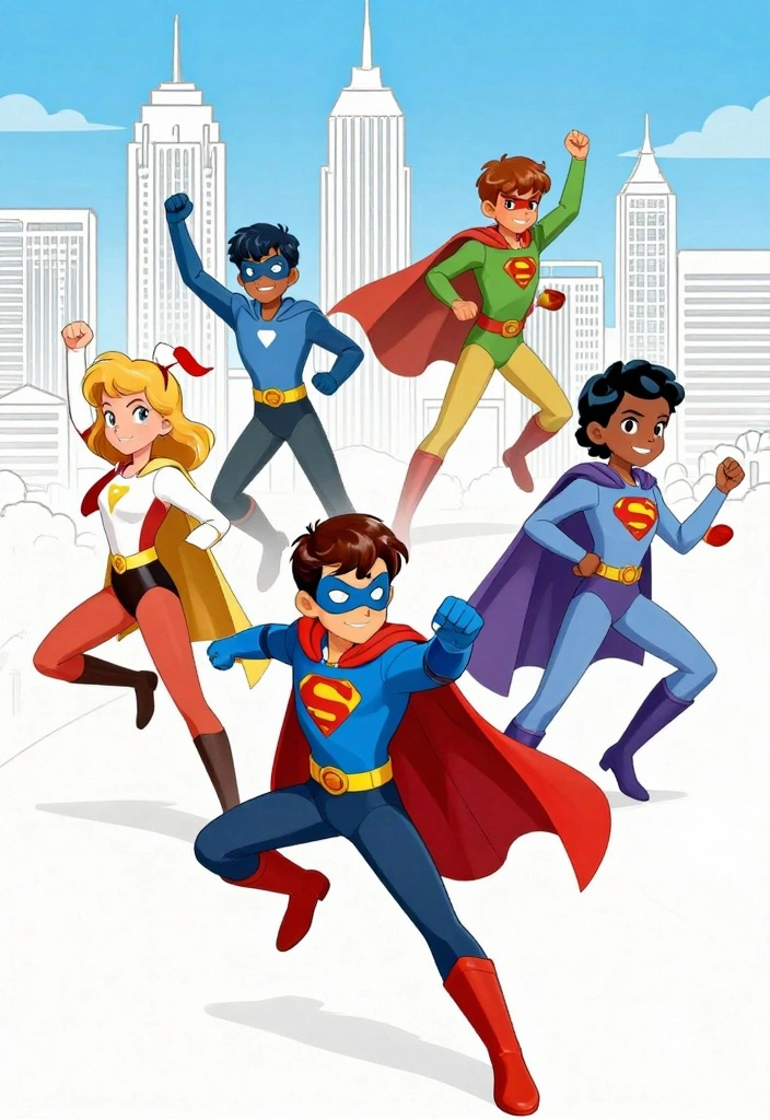 14 Fun Bathroom Coloring Page Ideas for Kids - 7. Superheroes in the Bathroom 1