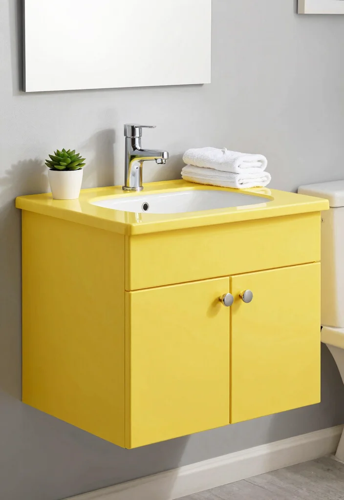 14 Painting Bathroom Vanity Ideas For An Easy Refresh - 1. Bold and Bright: A Splash of Color 1