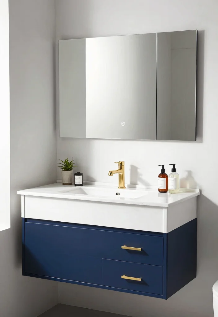 14 Painting Bathroom Vanity Ideas For An Easy Refresh - 3. Two-Tone Vanities for a Dynamic Look 1