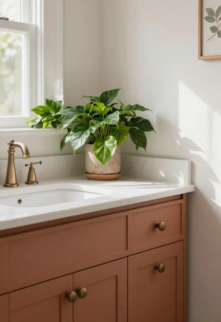 14 Painting Bathroom Vanity Ideas For An Easy Refresh - 6. Earthy Tones for a Natural Feel 1