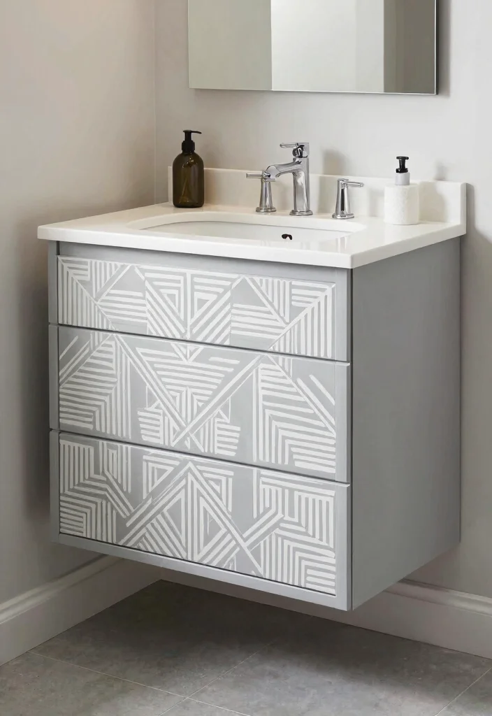 14 Painting Bathroom Vanity Ideas For An Easy Refresh - 8. Bold Patterns with Stencils 1