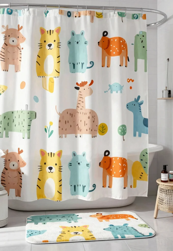 14 Shared Kids Bathroom Ideas That Actually Work - 5. Fun Shower Curtains 1
