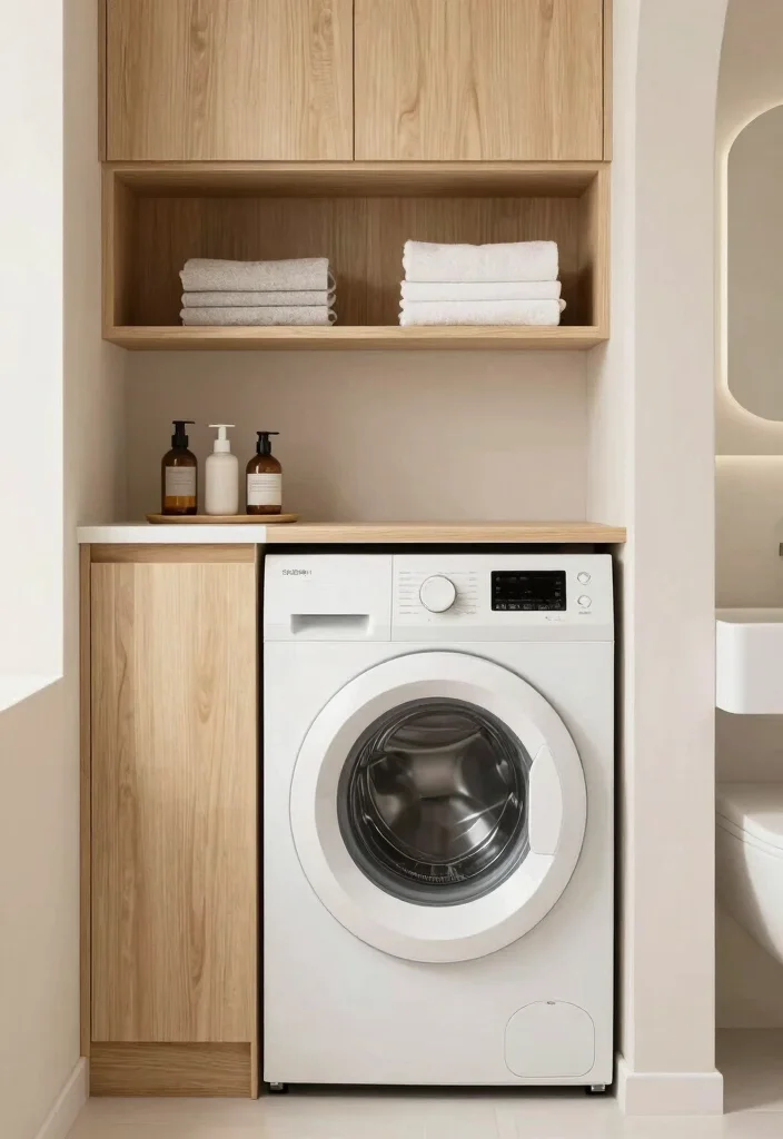14 Small Bathroom With Washing Machine Ideas That Actually Work - 5. Concealed Washer-Dryer Combo 1