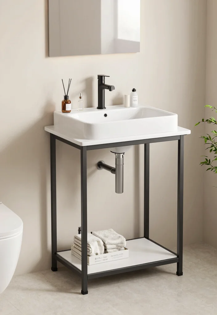 14 Small Bathroom With Washing Machine Ideas That Actually Work - 8. Multi-Functional Furniture 1