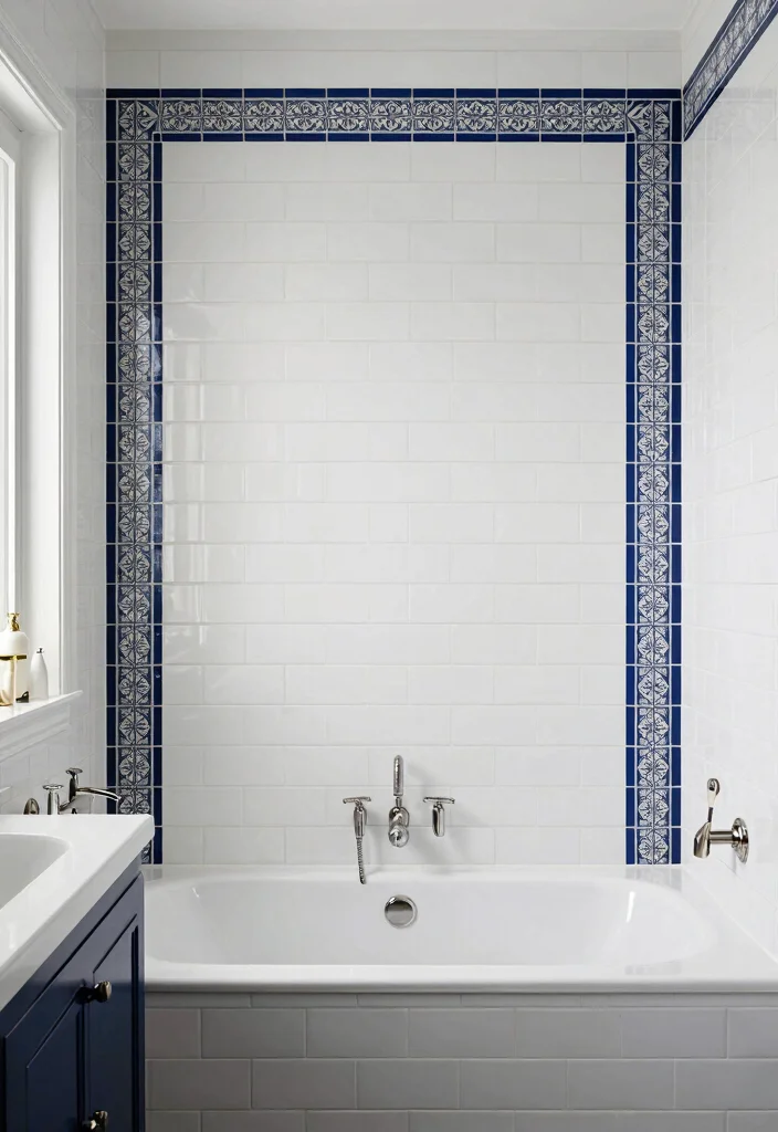 14 Subway Tile Bathroom Ideas That Never Go Out Of Style - 10. Subway Tile Borders and Trim 1