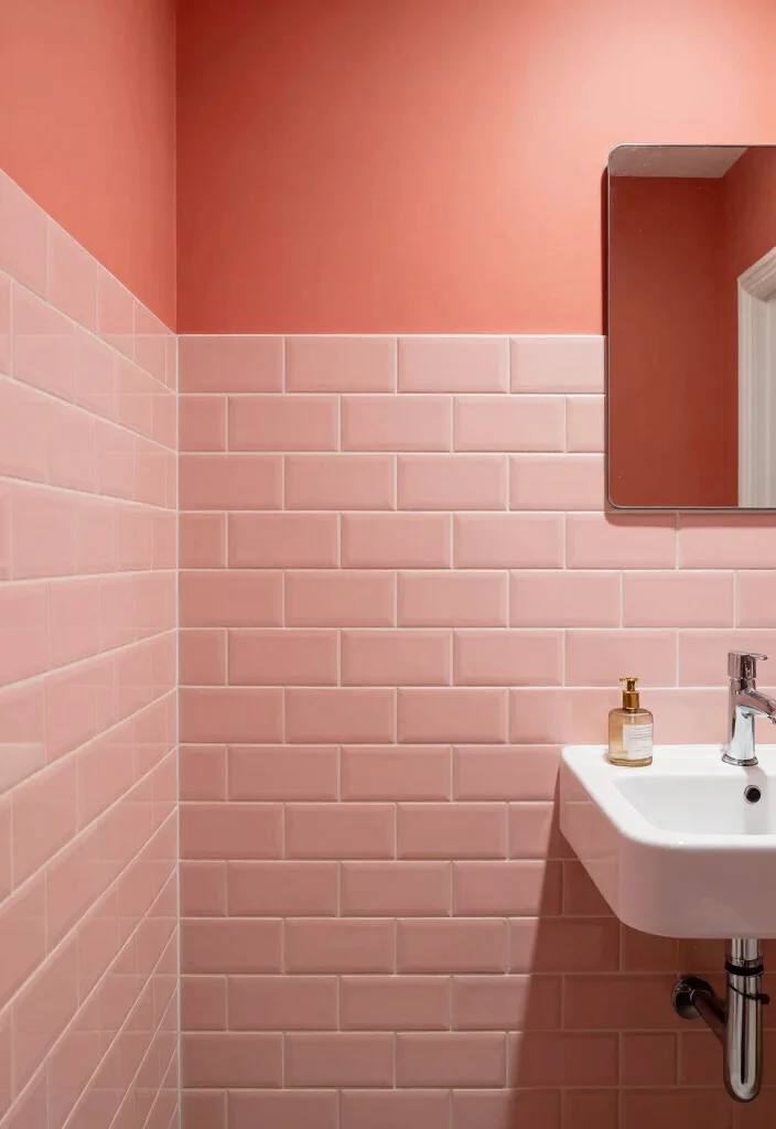 14 Subway Tile Bathroom Ideas That Never Go Out Of Style - 13. Layering Subway Tiles with Wall Paint 1