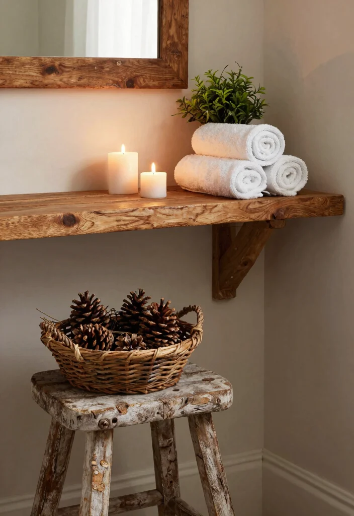 15 Autumn Bathroom Decor Ideas With Warm Seasonal Vibes - 4. Rustic Autumn Accents 1