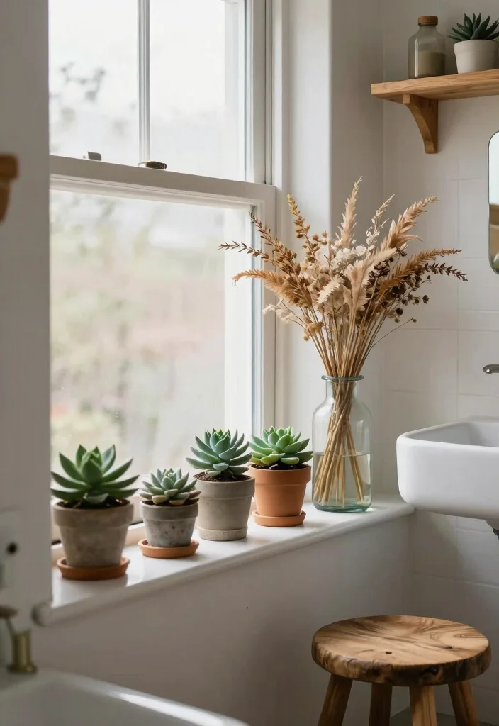 15 Autumn Bathroom Decor Ideas With Warm Seasonal Vibes - 9. Natural Elements in Decor 1
