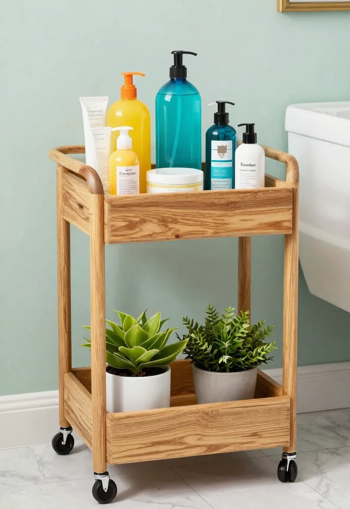 15 Bathroom Cabinet Storage Ideas That Reduce Clutter - 13. Bathroom Carts 1