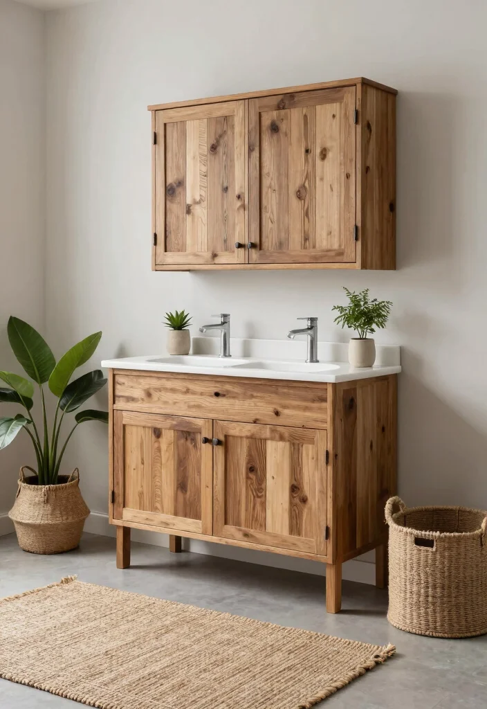 15 Bathroom Cabinet Storage Ideas That Reduce Clutter - 3. Eco-Friendly Materials 1