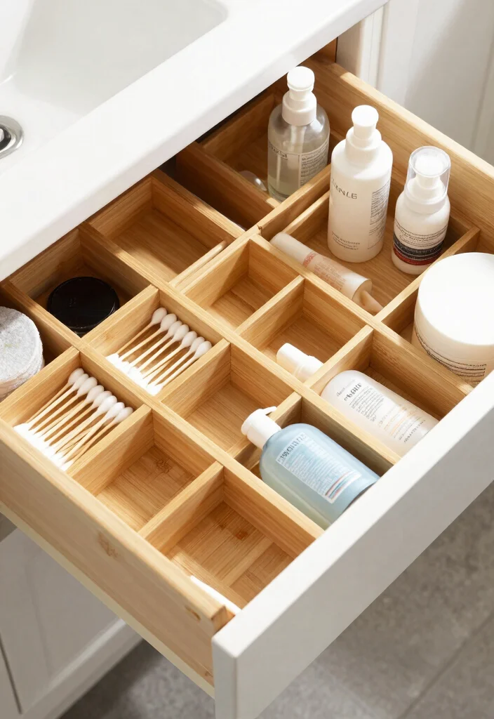 15 Bathroom Cabinet Storage Ideas That Reduce Clutter - 7. Drawer Dividers 1