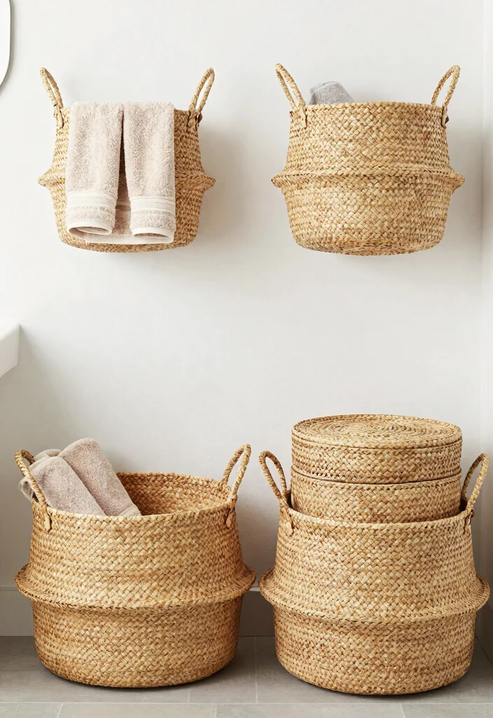 15 Bathroom Cabinet Storage Ideas That Reduce Clutter - 8. Stylish Baskets 1