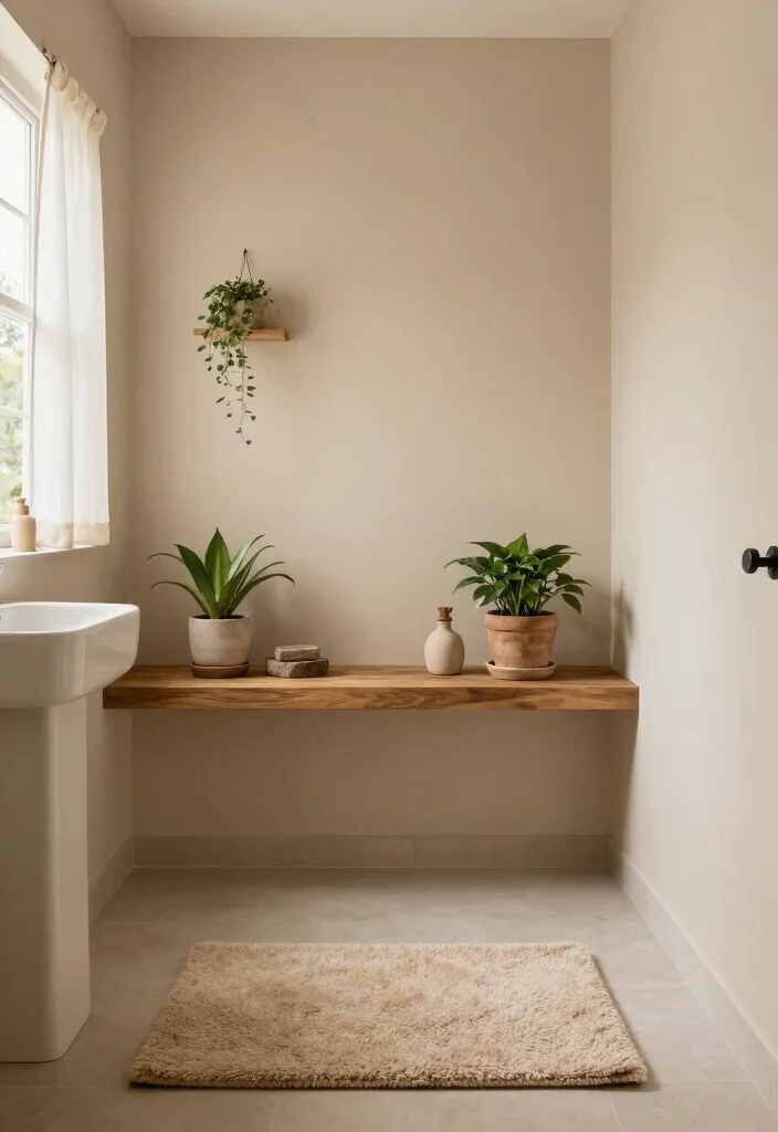 15 Bathroom Earth Tone Ideas With Cozy Balance - 1. Soft Beige Walls 1