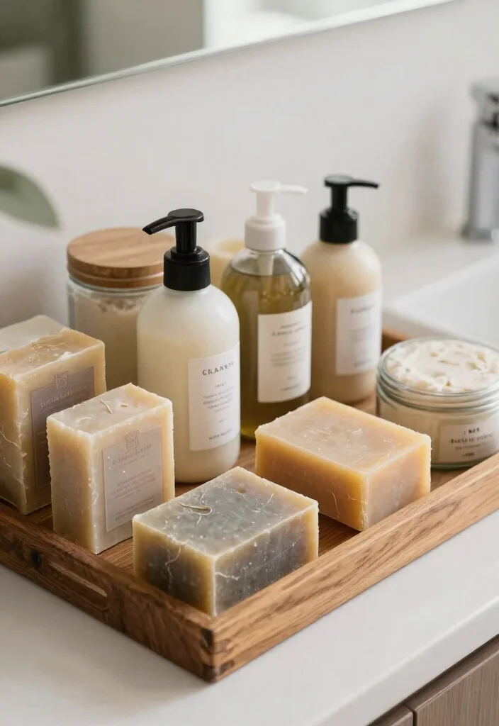 15 Bathroom Earth Tone Ideas With Cozy Balance - 11. Natural Bath Products 1