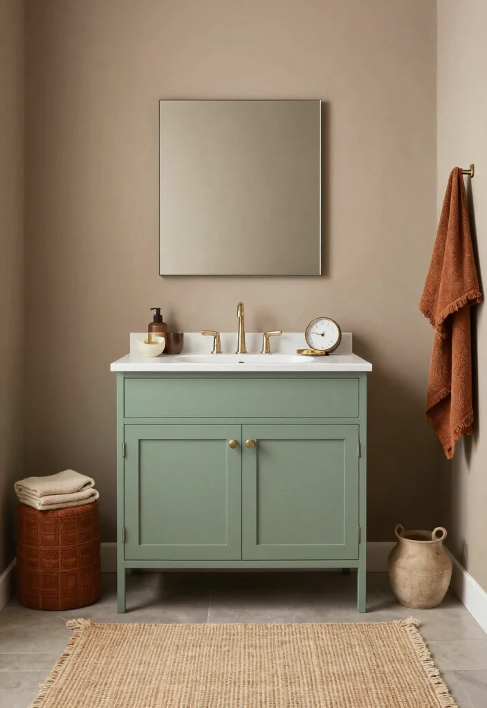 15 Bathroom Earth Tone Ideas With Cozy Balance - 14. Earthy Color Combination 1