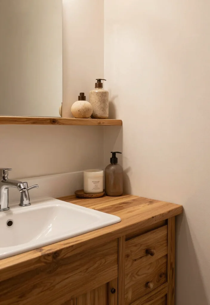 15 Bathroom Earth Tone Ideas With Cozy Balance - 4. Warm Wooden Accents 1
