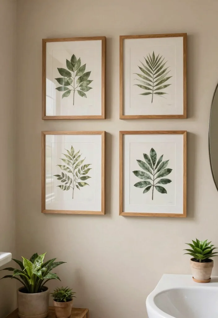 15 Bathroom Earth Tone Ideas With Cozy Balance - 8. Earthy Artwork 1