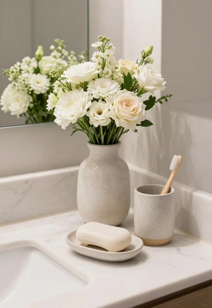 15 Bathroom Vanity Decor Ideas For A Finished Look - 13. Innovative Countertop Arrangements 1