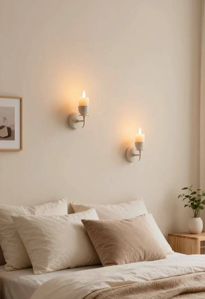 15 Bedroom Sconces Above Bed Ideas for Soft Ambient Lighting - 10. Simple Candle Sconces 1