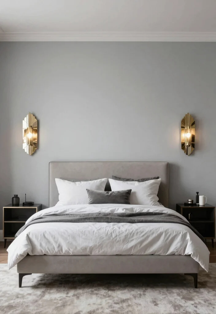 15 Bedroom Sconces Above Bed Ideas for Soft Ambient Lighting - 14. Minimalist Art Deco Sconces 1