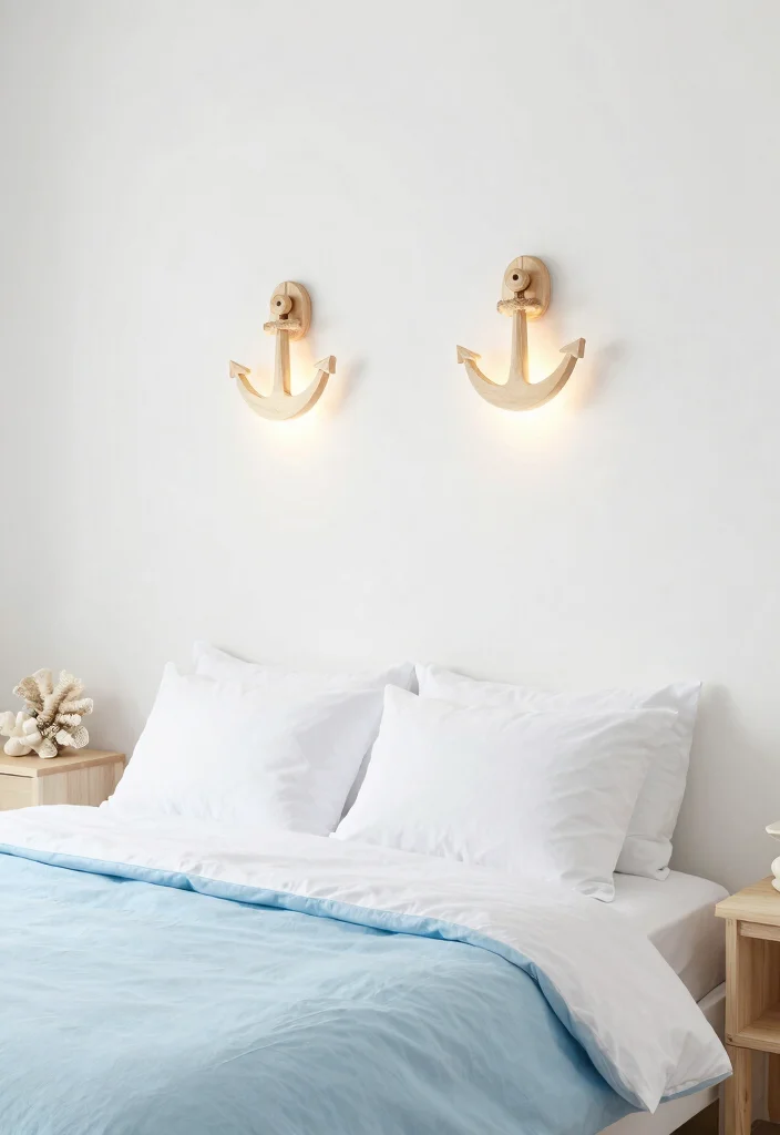 15 Bedroom Sconces Above Bed Ideas for Soft Ambient Lighting - 15. Nautical-Inspired Sconces 1