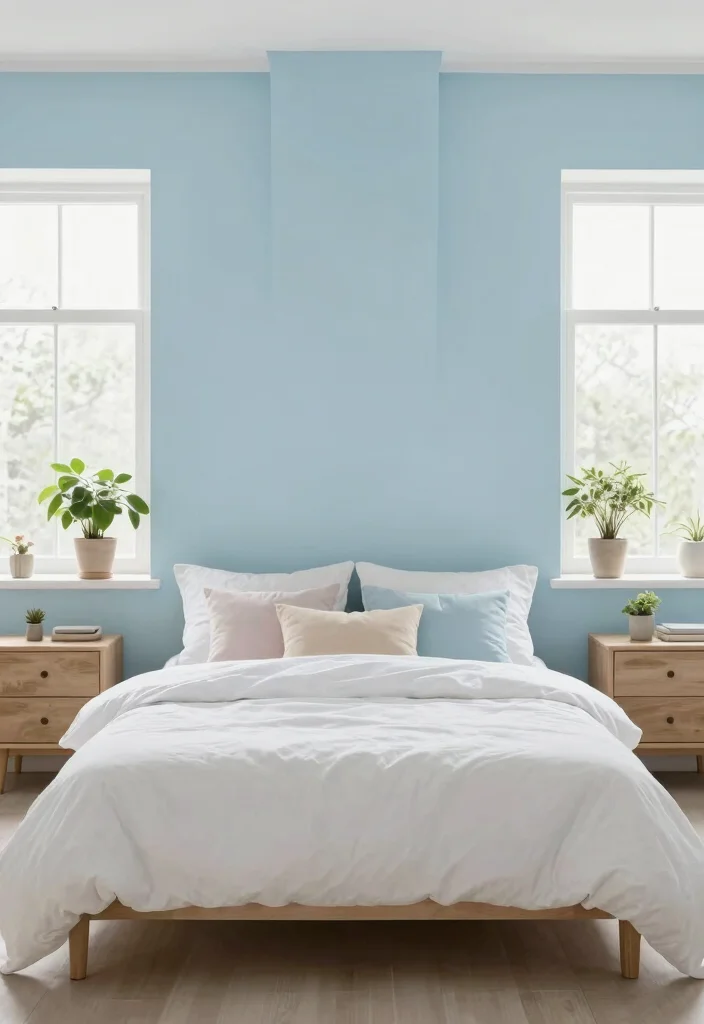 15 Bedroom With Chimney Wall Ideas: Cozy Architectural Charm - 12. Soft Pastels for a Calming Retreat 1