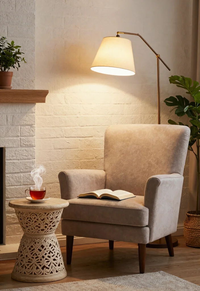 15 Bedroom With Chimney Wall Ideas: Cozy Architectural Charm - 8. Create a Cozy Reading Nook 1