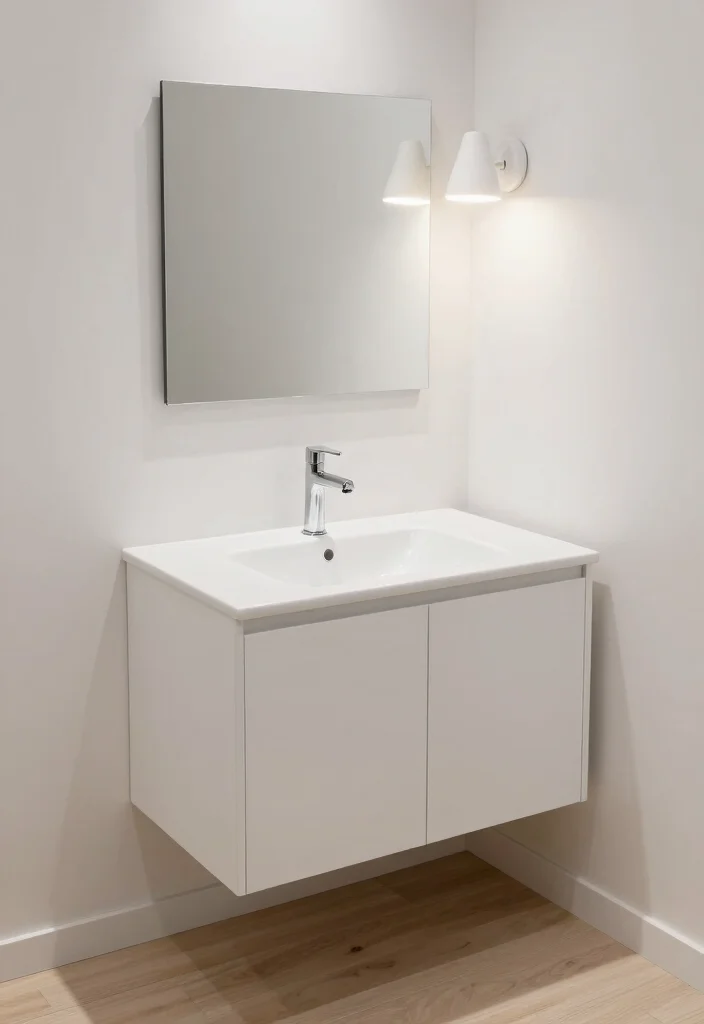 15 Floating Sink Bathroom Ideas For Small Spaces - 10. Integrated Floating Sink and Counter 1