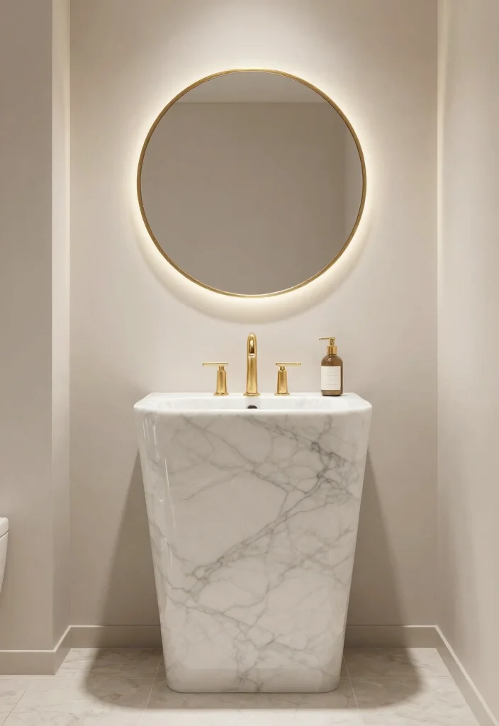 15 Floating Sink Bathroom Ideas For Small Spaces - 13. Elegant Marble Floating Sink 1