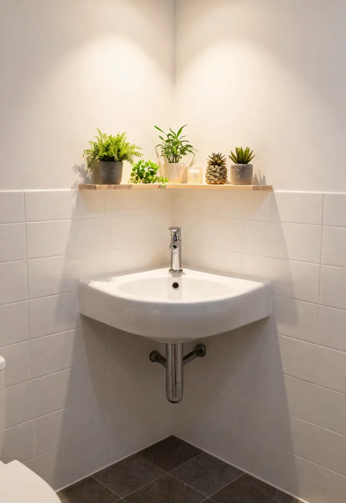 15 Floating Sink Bathroom Ideas For Small Spaces - 4. Corner Floating Sink 1