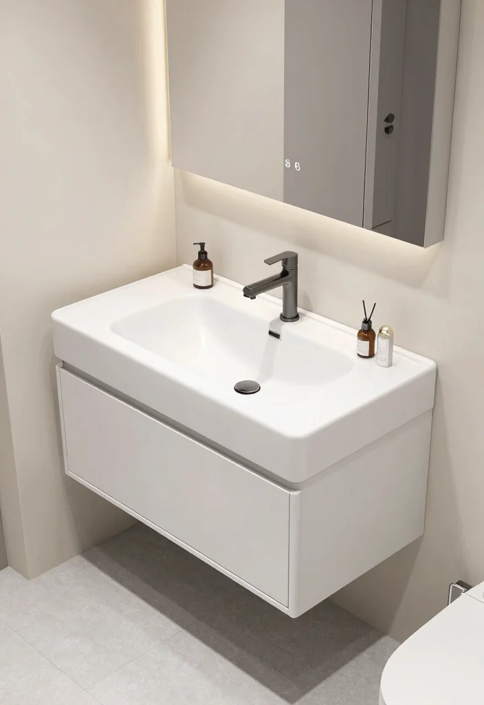 15 Floating Sink Bathroom Ideas For Small Spaces - 5. Multifunctional Floating Sink 1