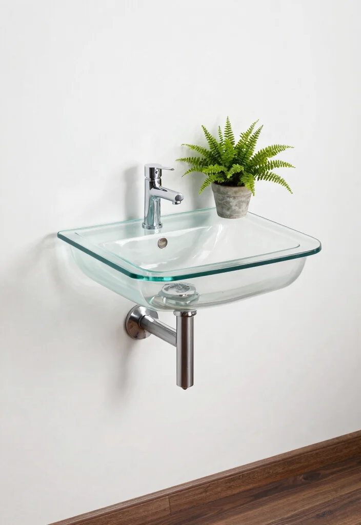 15 Floating Sink Bathroom Ideas For Small Spaces - 6. Glass Floating Sink 1