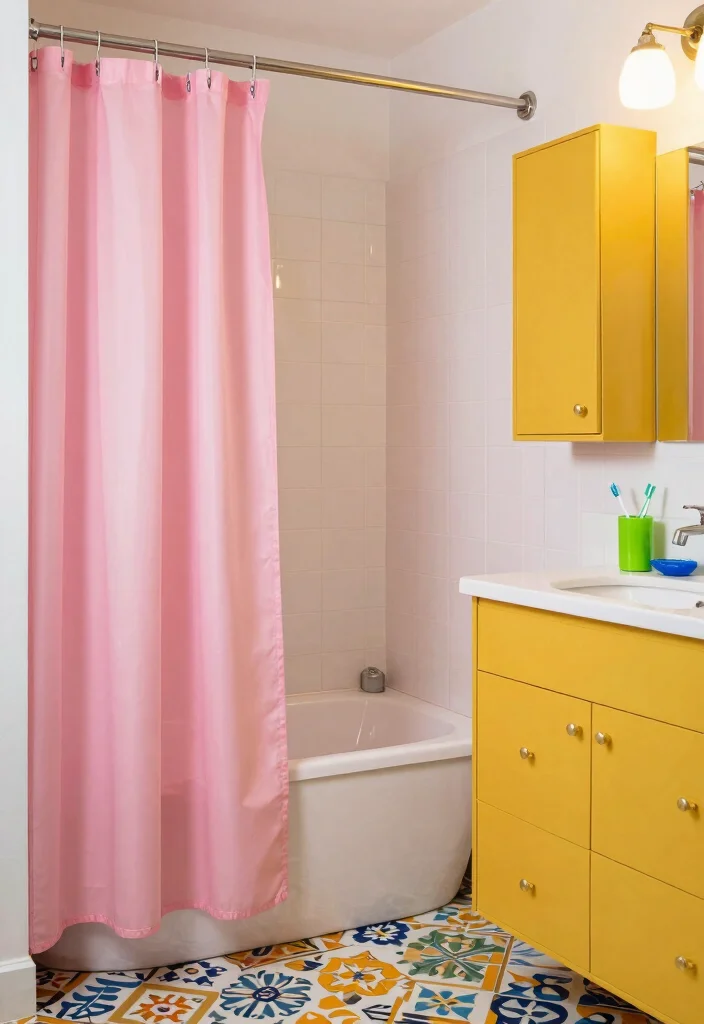 15 Funky Bathroom Ideas With Bold Personality - 2. Unexpected Color Pop 1