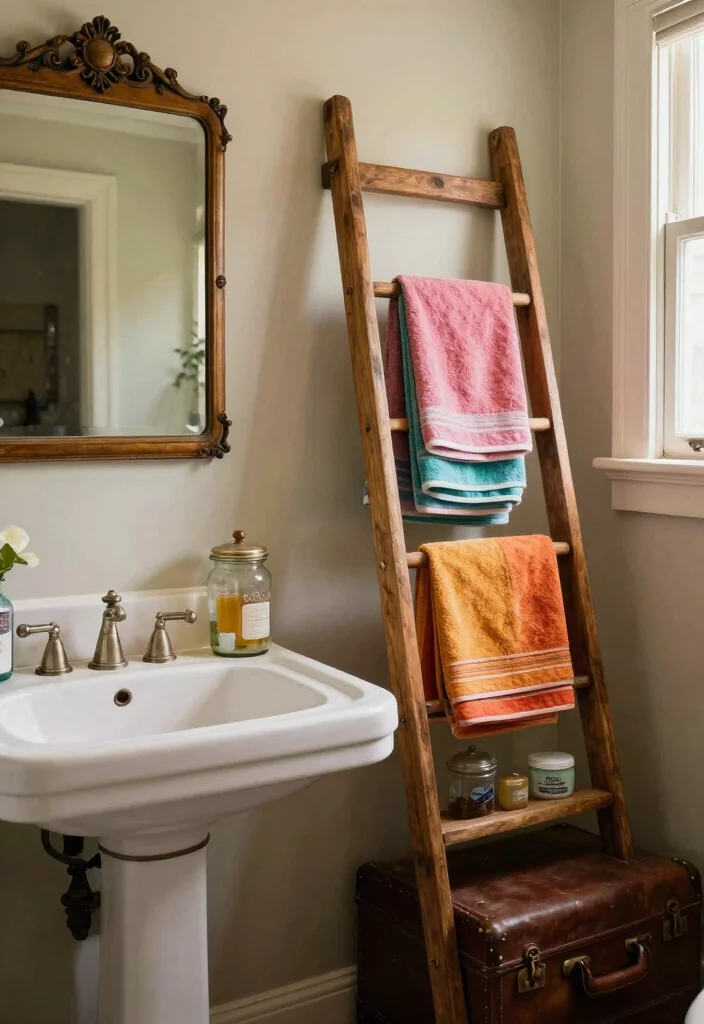 15 Funky Bathroom Ideas With Bold Personality - 5. Vintage Finds 1