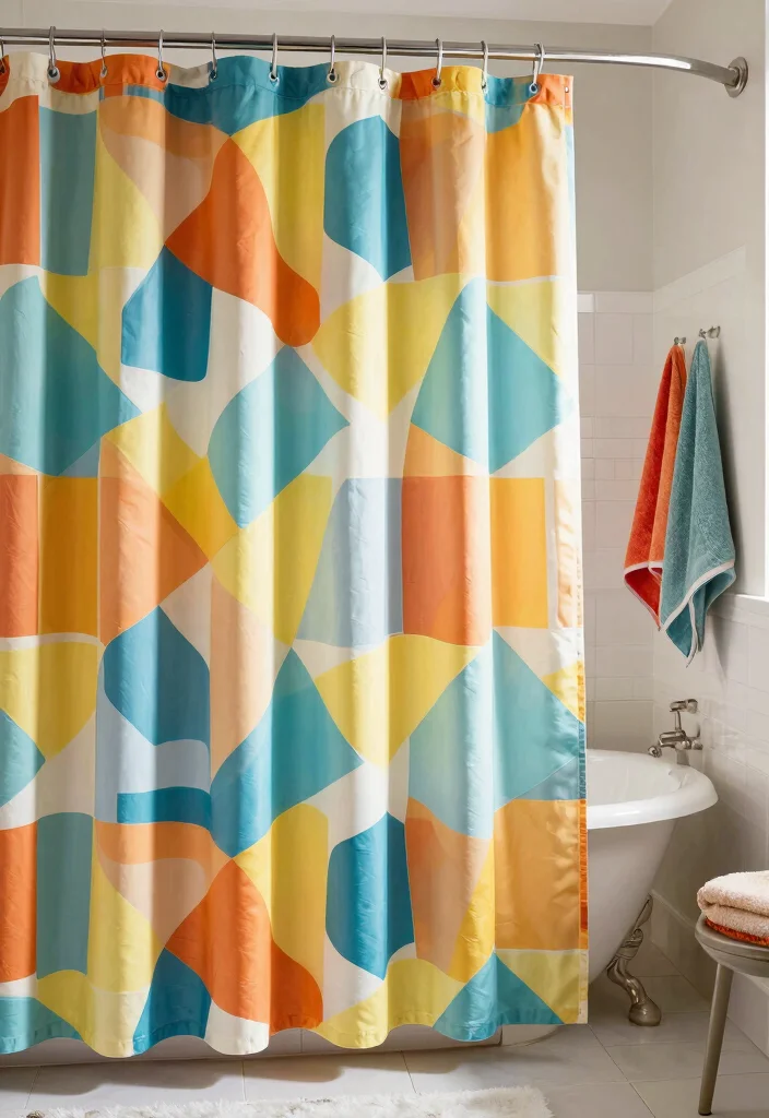 15 Funky Bathroom Ideas With Bold Personality - 7. Unique Shower Curtains 1