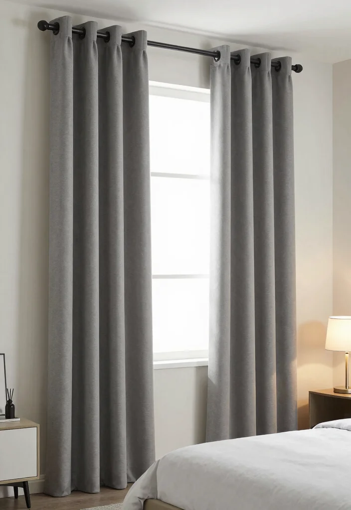 15 Gray Curtains Bedroom Ideas for a Neutral, Elegant Style - 10. Gray Curtains with Blackout Options for Ultimate Privacy 1