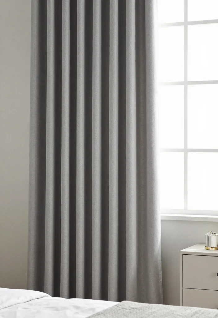 15 Gray Curtains Bedroom Ideas for a Neutral, Elegant Style - 11. Tailored Gray Curtains for a Polished Look 1