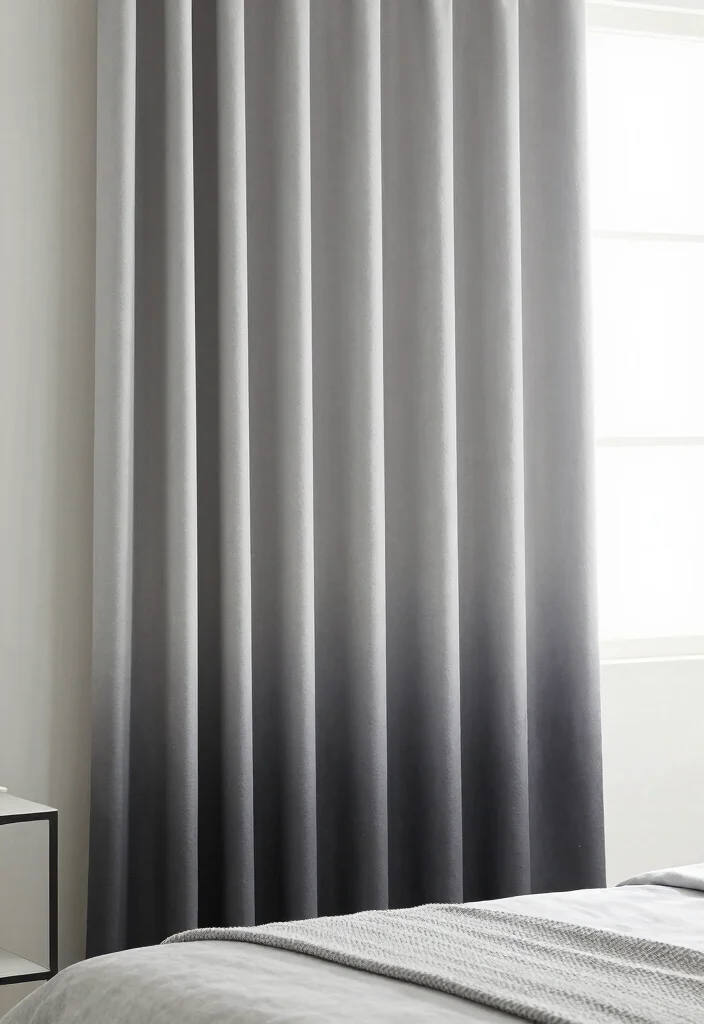 15 Gray Curtains Bedroom Ideas for a Neutral, Elegant Style - 7. Gray Ombre Curtains for a Soft Gradient Effect 1