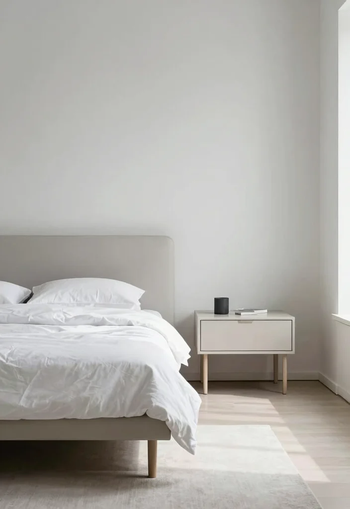 15 Low Light Bedroom Ideas for a Moody, Relaxing Ambience - 8. Focus on Minimalist Furniture 1