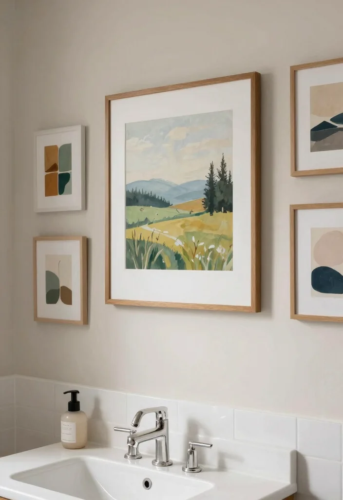 15 Relaxing Bathroom Ideas For A Calm Retreat - 11. Incorporating Art 1