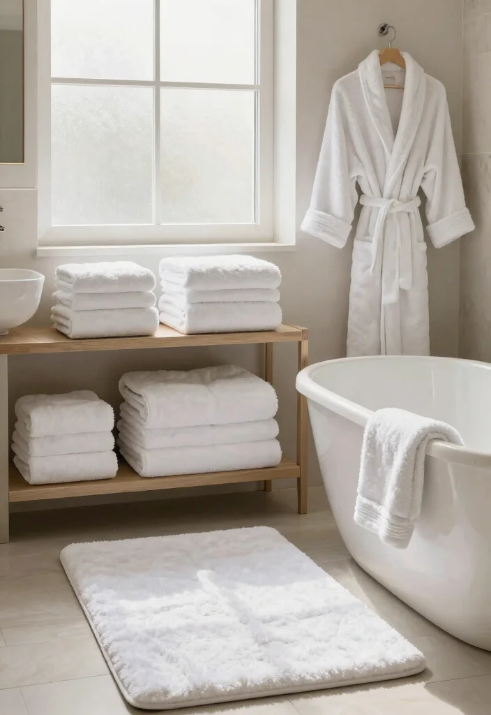 15 Relaxing Bathroom Ideas For A Calm Retreat - 4. Luxurious Textiles 1
